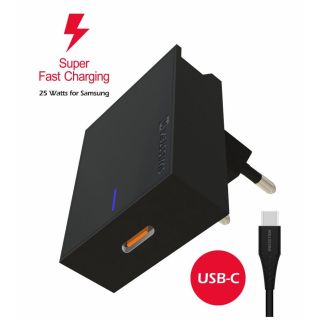 Swissten 25W Samsung Super Fast Charging Travel charger with 1.2m USB-C to USB-C cable (SW-SAM-SFC-BK)