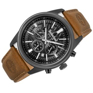 Timberland Classic Men’s Watch Black Brown Leather 45mm (TDWGF0041205)
