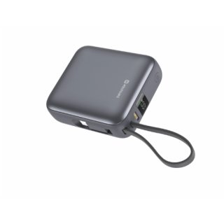 Swissten SPACE Power Bank Universal External Battery Built-in USB-C Cable 35W / 10000 mAh Silver (22013986)