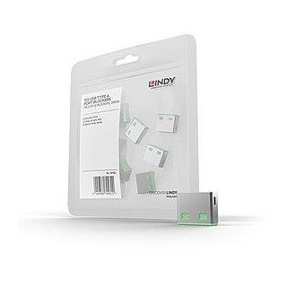 Lindy 40621 USB Type A Port Blockers 10pcs / Green (LI40461)
