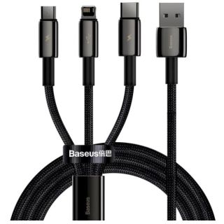 Baseus 3in1 Tungsten Gold USB to Micro USB / USB-C / Lightning Cable 1.5m (CAMLTWJ-01)