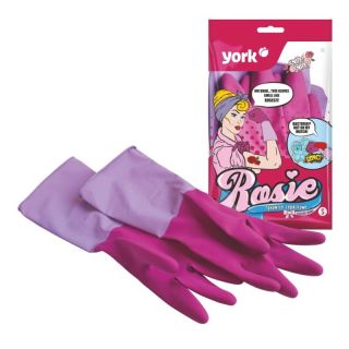 York Rosie Scented Rubber Gloves Pink Size S (36092390)