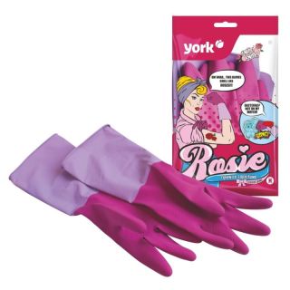 York Rosie Scented Rubber Gloves Pink Size M (36092380)