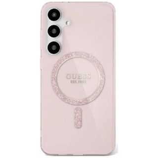Guess Glitter Circle Classic Logo MagSafe Case for Samsung Galaxy S25 (GUHMS25SHFGEREP)