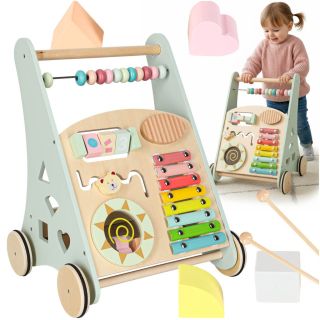 RoGer Wooden Baby Walker Push Toy 12m+ Blue (5903039769700)