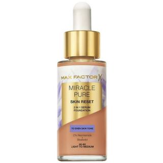Max Factor Miracle Pure Skin Reset 2in1 Serum Foundation 60-80 Light to Medium Makeup Base 30 ml (3616305711755)