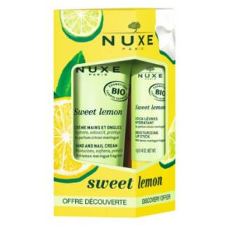 Nuxe Sweet Lemon Moisturizing hand cream 30 ml + Sweet Lemon Lip Balm 4 g (3264680039508)