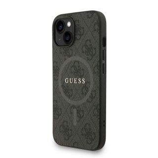 Guess PU Leather 4G Colored Ring Strap MagSafe Case for iPhone 13 / Black (GUHMP13MP4GREGSK)