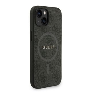 Guess PU Leather 4G Colored Ring Strap MagSafe Case for iPhone 13 / Black (GUHMP13MP4GREGSK)