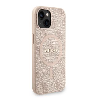 Guess PU Leather 4G Colored Ring Strap MagSafe Case for iPhone 13 / Pink (GUHMP13MP4GREGSP)