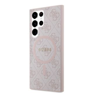 Guess PU Leather 4G Colored Ring MagSafe Case for Samsung Galaxy S24 Ultra / pink (GUHMS24LG4GFRP)