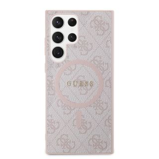 Guess PU Leather 4G Colored Ring MagSafe Case for Samsung Galaxy S24 Ultra / pink (GUHMS24LG4GFRP)