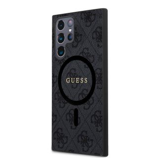 Guess 4G Colored Ring PU Leather MagSafe Case for Samsung Galaxy S24 Ultra / black (GUHMS24LG4GFRK)