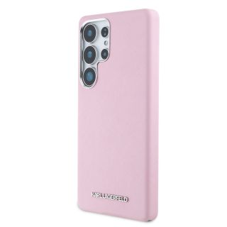 Karl Lagerfeld PU Saffiano Metal Logo and Frame Case for Samsung Galaxy S25 Ultra / pink (KLHMS25LPSAFWMCP)