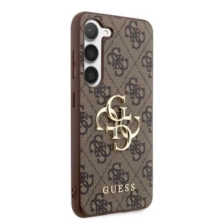 Guess PU 4G Metal Logo Case for Samsung Galaxy S23 / brown (GUHCS23S4GMGBR)