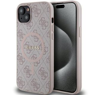 Guess 4G Collection Leather Metal Logo MagSafe for Apple iPhone 13 / 14 / 15 (GUHMP14SG4GFRP)