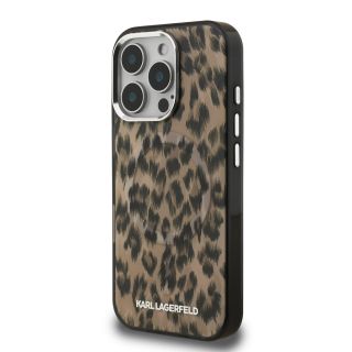 Karl Lagerfeld IML Leopard MagSafe Case for Apple iPhone 16 Pro Max (KLHMP16XHDLEOICW)