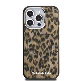 Karl Lagerfeld IML Leopard MagSafe Case for Apple iPhone 16 Pro Max (KLHMP16XHDLEOICW)