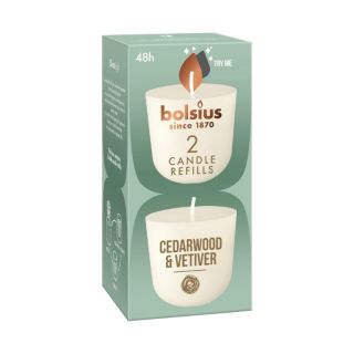 Bolsius CleanLight Candle Refills 2pcs Cedarwood&Vetiver (37030516)