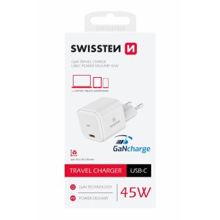 Swissten GaN Travel Charger USB-C 45W (22037010)