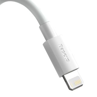Baseus Simple Wisdom Data Cable Kit USB to Lightning 2.4A 1.5m (2pcs/set) / white (TZCALZJ-02)