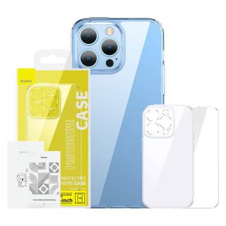 Baseus SuperCeramic Transparent Glass Case and Tempered Glass set for iPhone 14 Plus / transparent (ARCJ010102)