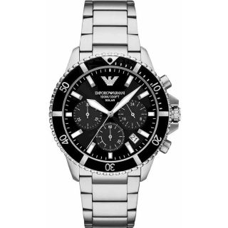 Emporio Armani World Explorer Solar Chronograph AR11739 Silver Black 43mm (AR11739)