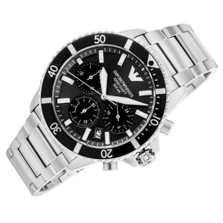 Emporio Armani World Explorer Solar Chronograph AR11739 Silver Black 43mm (AR11739)