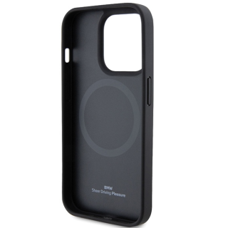 BMW Magsafe Leather Hot Stamp Case for Apple iPhone 15 Pro (BMHMP15LSLLBK)