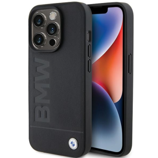 BMW Leather Hot Stamp Case for Apple iPhone 15 Pro (BMHCP15LSLLBK)