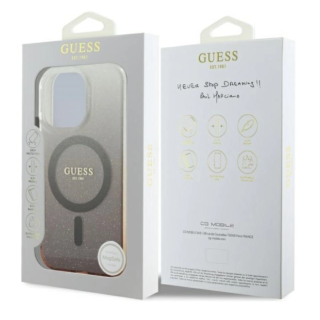 Guess IML Glitter Gradient MagSafe Back Case for Apple iPhone 16 Pro Max (GUHMP16XHGRCELW)