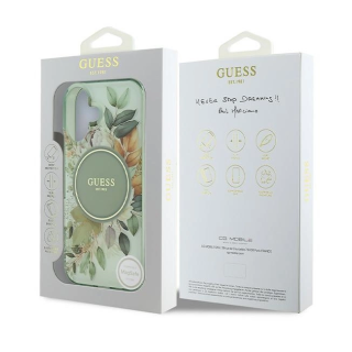 Guess IML Flower & Tonal Circle MagSafe Back Case for Apple iPhone 16 (GUHMP16SHFWBDCEN)