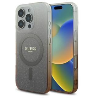 Guess IML Glitter Gradient MagSafe Back Case for Apple iPhone 16 Pro Max (GUHMP16XHGRCELW)