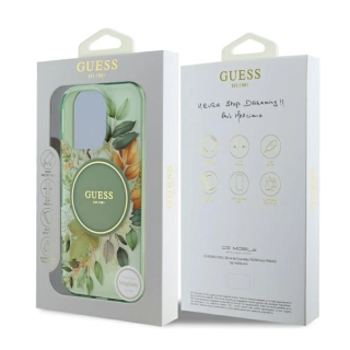 Guess IML Flower & Tonal Circle MagSafe Back Case for Apple iPhone 16 Pro Max (GUHMP16XHFWBDCEN)