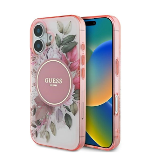 Guess IML Flower & Tonal Circle MagSafe Back Case for Apple iPhone 16 Plus (GUHMP16MHFWBDCEP)