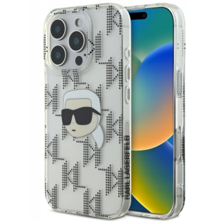 Karl Lagerfeld IML Karl Head Electroplated Back Case for Apple iPhone 16 Pro (KLHCP16LHKLPKHT)