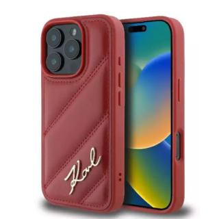 Karl Lagerfeld Quilted Signature Back Case for Apple iPhone 16 Pro Max (KLHCP16XPQDSMGR)
