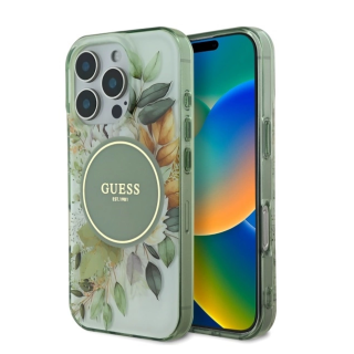 Guess IML Flower & Tonal Circle MagSafe Back Case for Apple iPhone 16 Pro Max (GUHMP16XHFWBDCEN)