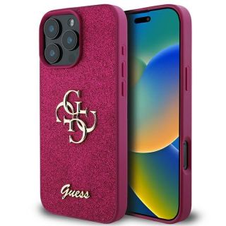 Guess Glitter Script Big 4G Back Case for Apple iPhone 16 Pro (GUHCP16LHG4SGU)