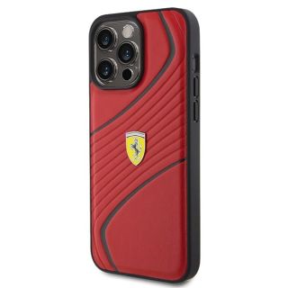 Ferrari Twist Metal Logo Back Case for Apple iPhone 15 Pro Max (FEHCP15XPTWR)
