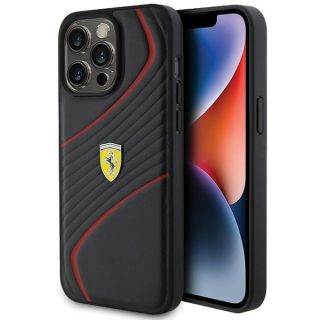 Ferrari Twist Metal Logo Back Case for Apple iPhone 15 Pro Max (FEHCP15XPTWK)