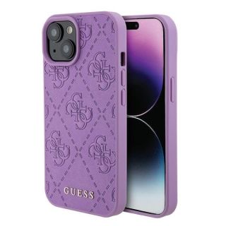 Guess Leather 4G Stamped Back Case for Apple iPhone 15 (GUHCP15SP4EPMU)