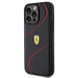 Ferrari Twist Metal Logo Back Case for Apple iPhone 15 Pro Max (FEHCP15XPTWK)