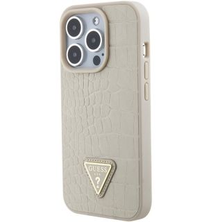 Guess Croco Triangle Logo Case for Apple iPhone 15 Pro (GUHCP15LPCRTHCD)