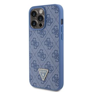Guess PU Leather 4G Triangle Strass Case for iPhone 15 Pro Max (GUHCP15XP4TDPB)