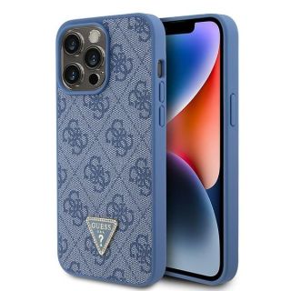 Guess PU Leather 4G Triangle Strass Case for iPhone 15 Pro Max (GUHCP15XP4TDPB)