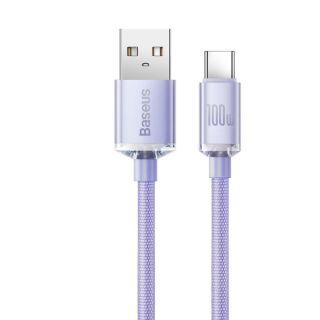 Baseus CAJY000505 Crystal Shine Series Data Cable USB to USB-C 100W 2m / Purple (CAJY000505)