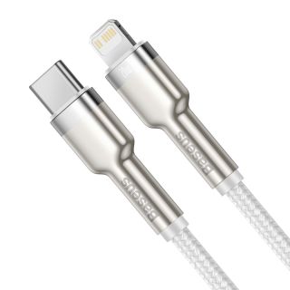 Baseus Cafule Metal Series Data Cable USB-C - Lightning 20W 2m / White (CATLJK-B02)