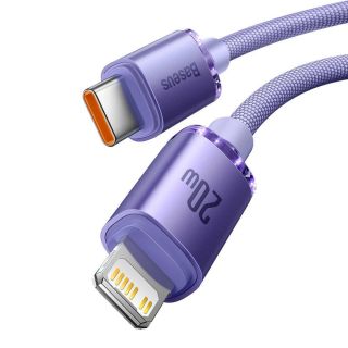 Baseus CAJY000205 Crystal Shine Series Data Cable USB-C to Lightning 20W 1,2m / Purple (CAJY000205)