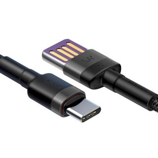 Baseus CATKLF-PG1 Cafule Quick Charging Data Cable USB to USB-C 40W 1m / Gray/Black (CATKLF-PG1)